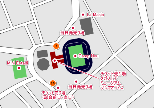 カンプノウ周辺地図